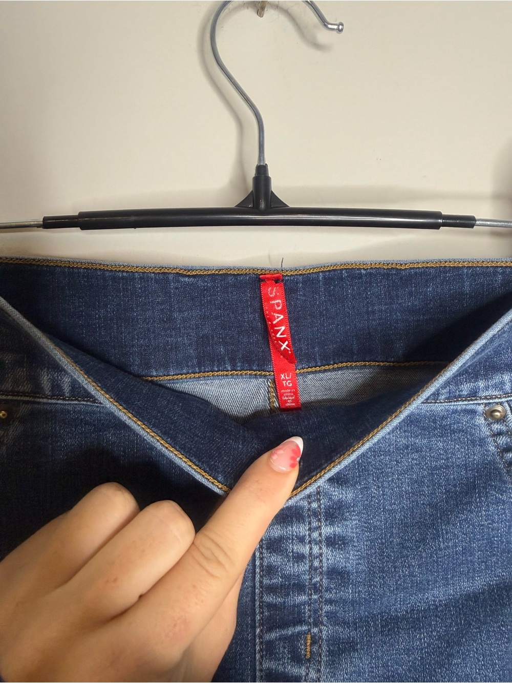 Spanx Women's Two-Tone Blue Crop Flare Jeans - Picture 5 of 7